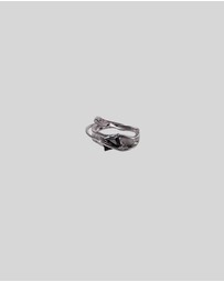 KAJA Clothing - Black Crystar Rings 2pc