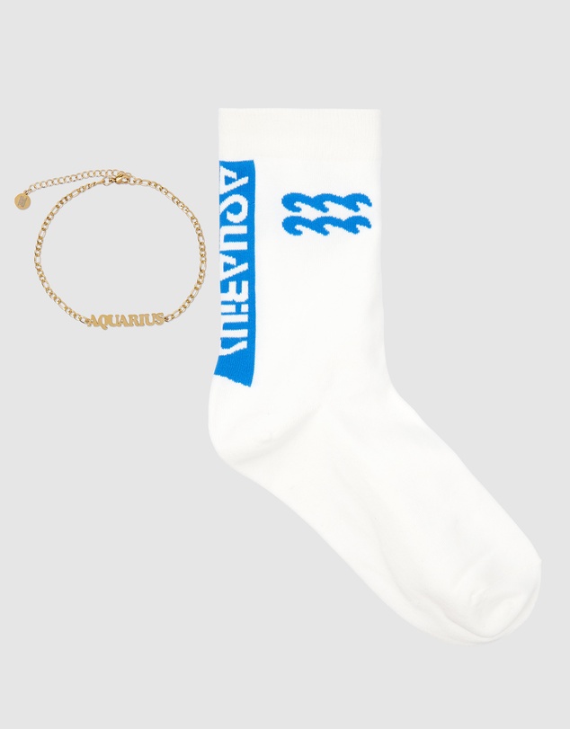 High Heel Jungle - Horoscope Gold Anklet and Sock Set -Aquarius