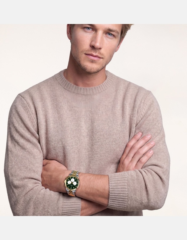 Daniel Wellington - Iconic Chronograph 42mm Arch 5-Link Emerald Panda Two-Tone