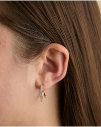 Astrid & Miyu - Illusion Crystal 18ct Gold Plated Hoops