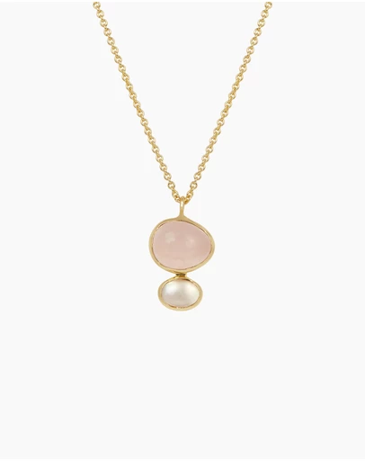 Bianc - Cubism Necklace Rose Quartz