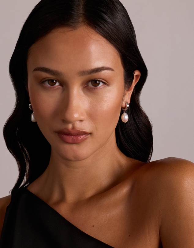 Michael Hill - Two-Row Cultured Freshwater Baroque Pearl Drop Earrings in Sterling Silver