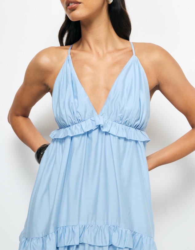 AERE - Ivara V-Neck Tiered Maxi Dress