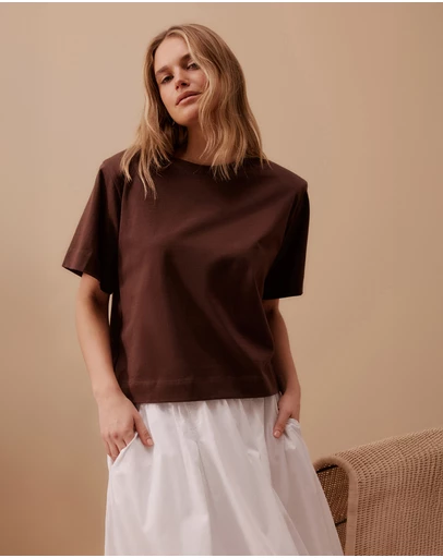 Ceres Life - Sofia Boxy Shoulder Tee