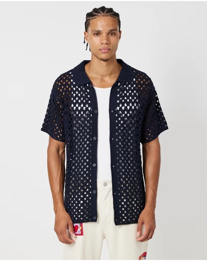 Scotch & Soda - Crochet Knitted Short Sleeve Polo
