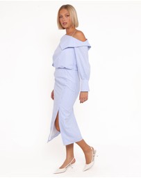 Petal & Pup - Broderick Midi Dress - Blue Stripe