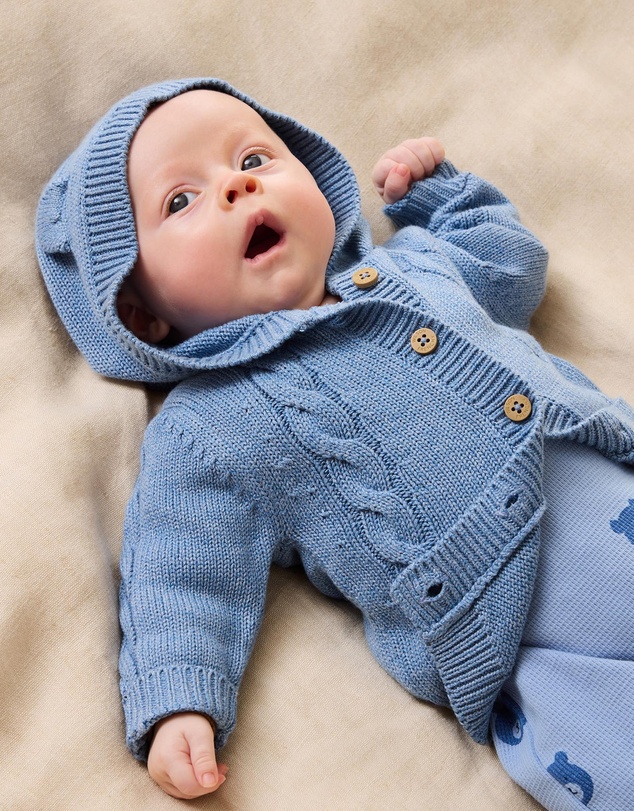 Wilson & Frenchy - Organic Knitted Cable Jacket - Babies
