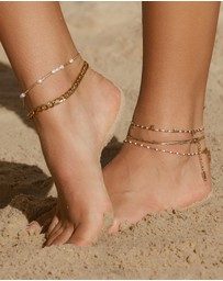 Arms Of Eve - Natalia Gold Anklet - Vanilla