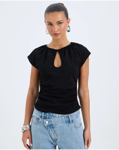 Calli - Ray Keyhole Jersey Top
