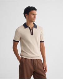 Oxford - Holden Zip Neck Knitted Polo