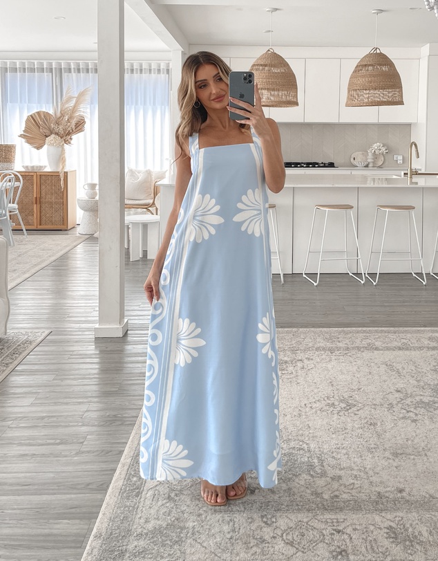 Esther & Co - Holden Dress - Blue Floral