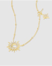 Wanderlust + Co - Sunlit Crescent Gold Necklace