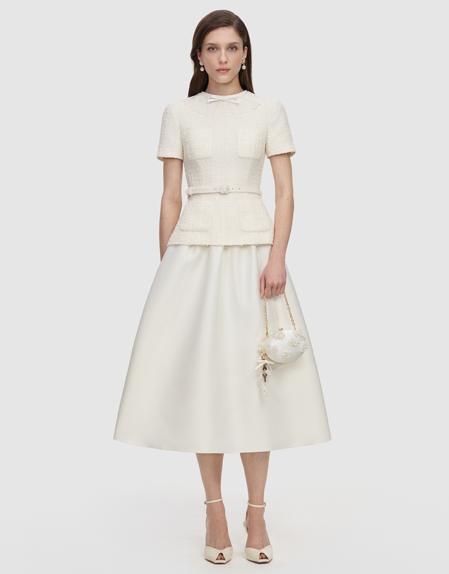 Self Portrait - Boucle Taffeta Midi Dress