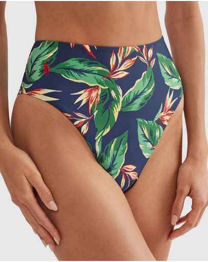 Polo Ralph Lauren - Tropical Print High Leg High Waist Bikini Bottom