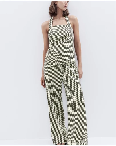 UNISON - Stripe Wide Leg Pant