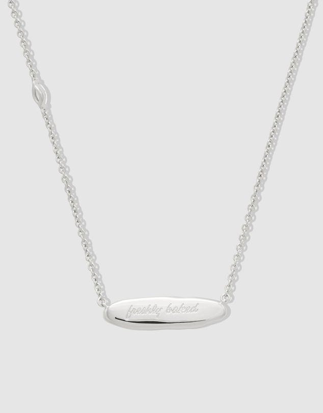 Wanderlust + Co - Baguette Pave Silver Necklace