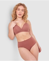 Bras N Things - NKD High Waist Brazilian Knicker-Mocha