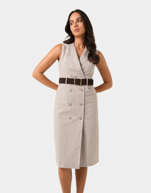 Forcast - Ria Stripe Cotton Blend Dress