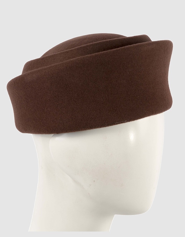 Max Alexander - Felt Chocolate Pillbox Hat