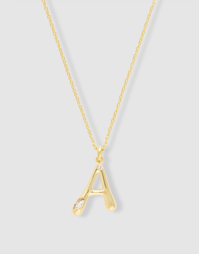 Wanderlust + Co - Alphabet Bubble Pendant Necklace - Letter A