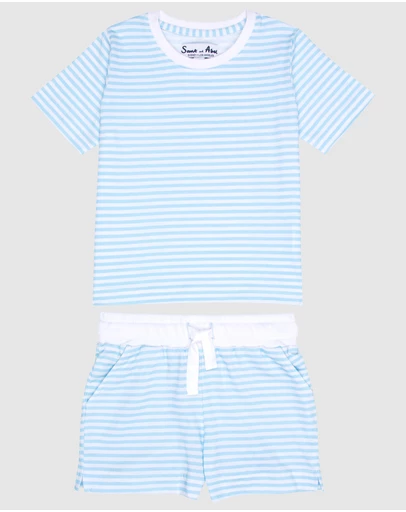 Sant And Abel - Kids Sky Blue Jersey Short PJ Set