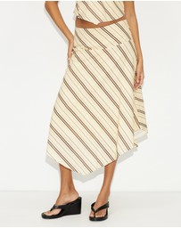 Dazie - Vacay Linen Blend Midi Skirt