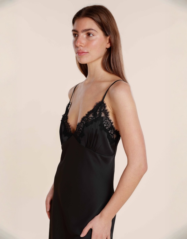 Gingerlilly - Azalia Silky Satin Short Chemise