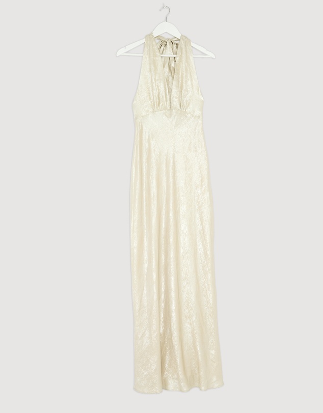 Revibe - Repaired Shona Joy Calder Halter Neck Maxi Dress - AU 6