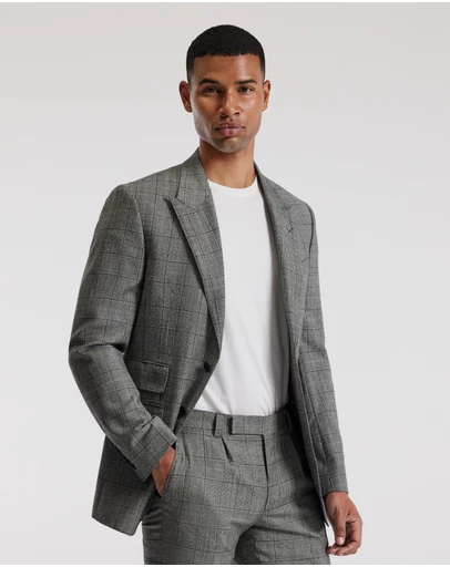 Calibre - Glen Check Suit Jacket Grey