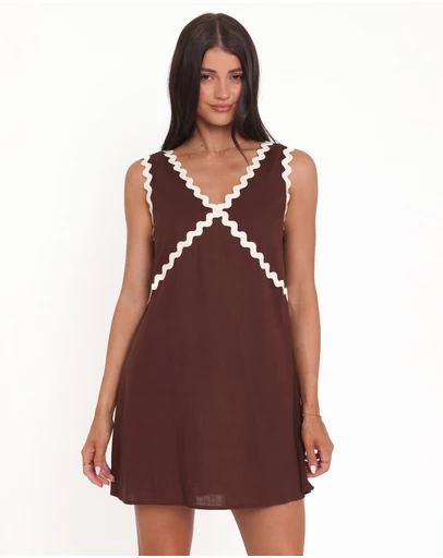 Petal & Pup - Lark Mini Dress - Brown