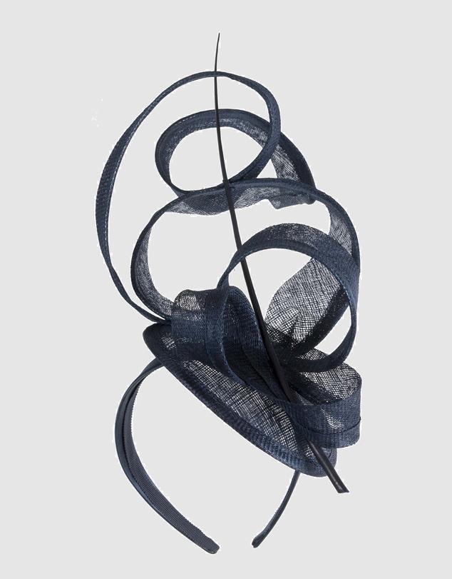 Max Alexander - Tall Navy Sinamay Fascinator Headband