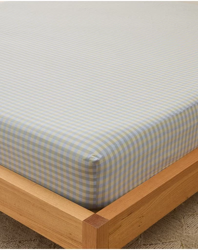Sheet Society - Leo Washed Cotton Gingham Fitted Sheet Set