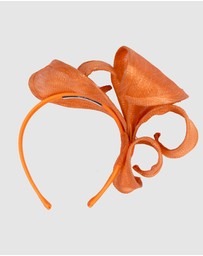 Max Alexander - Large Orange Sinamay Racing Fascinator
