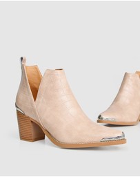 Belle & Bloom - Austin Croc Embossed Ankle Boot