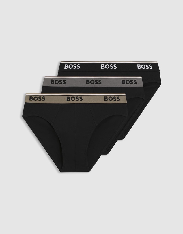 BOSS - 3-Pack Stretch Cotton Logo Wasitband Briefs