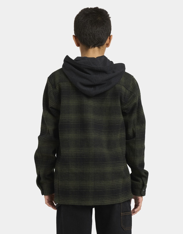 Billabong Kids - Boys 8 to 16 Baja Surf Hooded Flannel Shirt