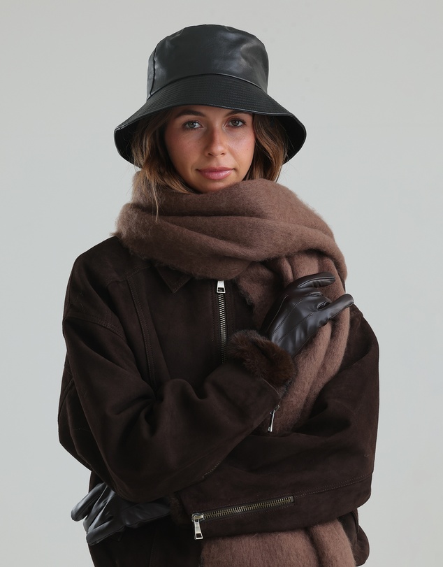 Morgan & Taylor - Gia Faux Leather Gloves in Brown