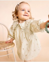 Fox & Finch - Orchard Bloom Emb. Stripe Overlay Dress - Babies