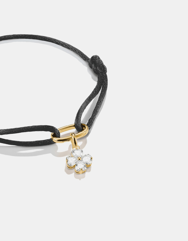 THOMAS SABO - Gold-Plated Four-Leaf Clover Charm with Heart-Cut White Zirconia