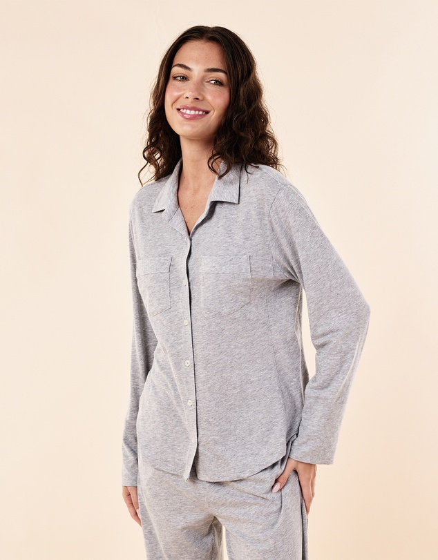 Papinelle - Jada Organic Cotton Knit Button Front PJ