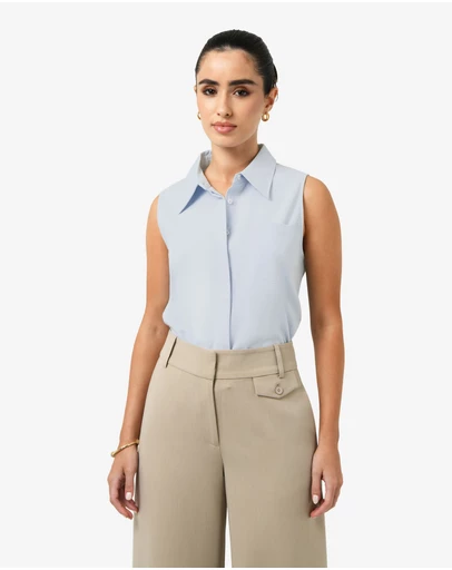 Forcast - Kia Cotton Sleeveless Shirt
