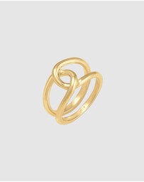 Elli Jewelry - Ring Organic Elegant in 925 Sterling Silver Gold Plated