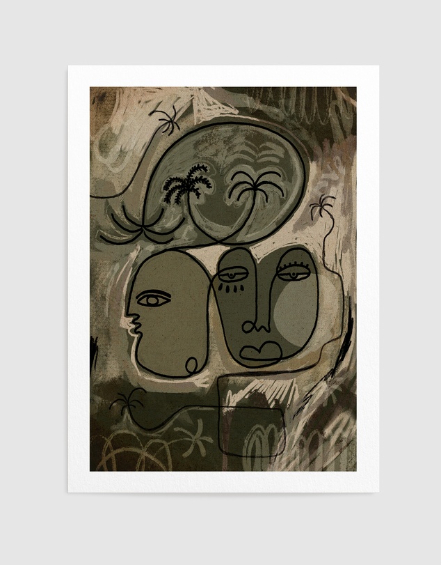 Olive et Oriel - Unwind Along The Palm Path by Shatha Al Dafai Art Print