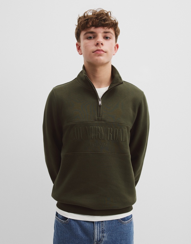 Country Road - Teen Australian Cotton Heritage Half Zip Sweat