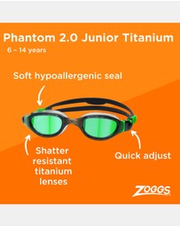 Zoggs - Phantom 2.0 Junior Titanium Goggles - Kids-Teens