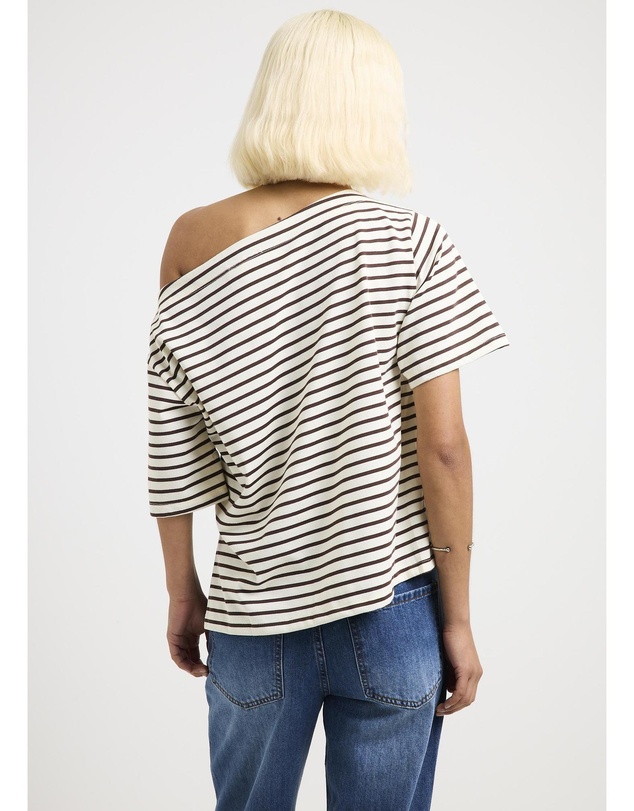 Subtitled - Amber Asymmetric Stripe Top