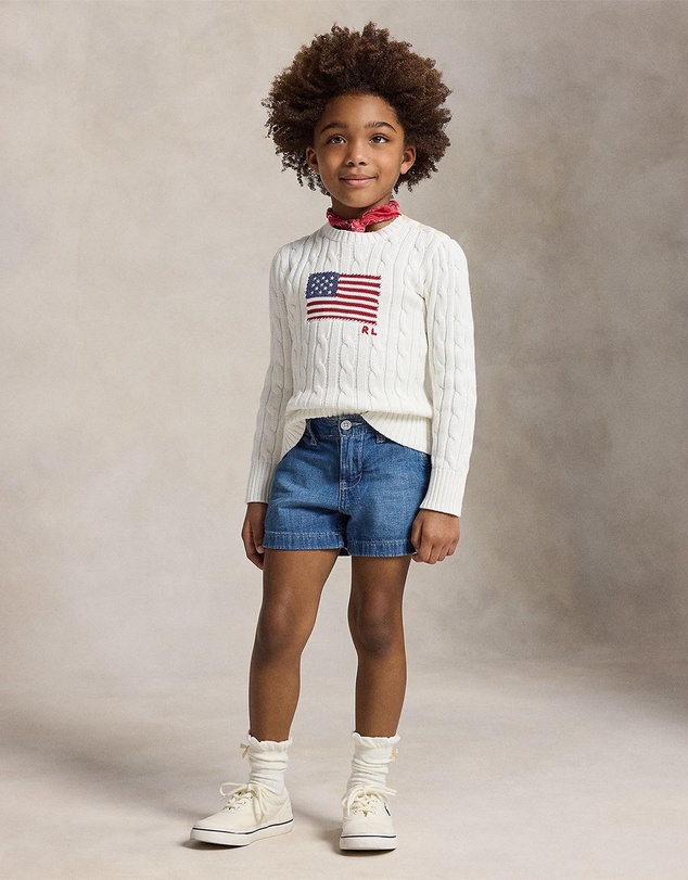 Polo Ralph Lauren - Indigo Cotton Denim Shorts - Kids