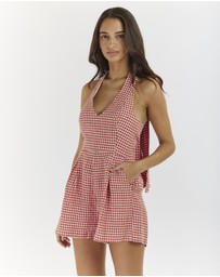 Amelius - Adele Gingham Halter Playsuit