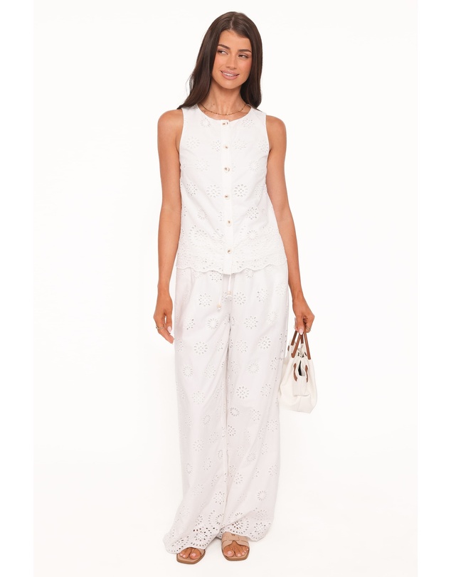 Petal & Pup - Winny Button Front Top - White Broderie
