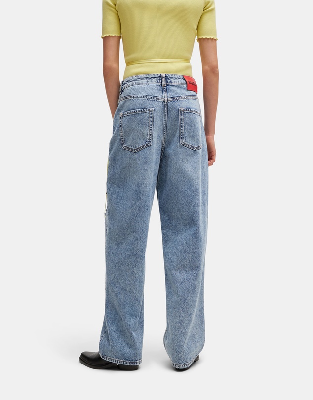 HUGO - Relaxed-Fit Quartz Blue Denim Jeans
